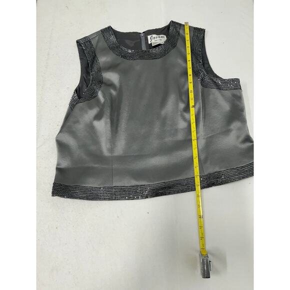 Stunning Jovani Silk 3 Piece Gray Embellished Gown Size 18 - Picture 10 of 12